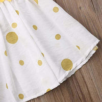 Eboo Summer Yellow Polka Dot Skirt with Hat Dress set