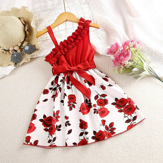 Eboo Luxury Flower Strips Red and White Flower Outfit