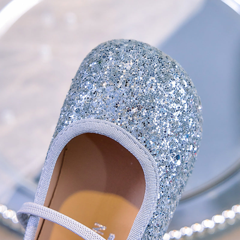 Eboo  Girls Glitter Princess Ballet Flats Shoes Ballerina Dress Shoes for Wedding Party