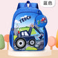 Eboo Kids Blue Truck School Backpack with Matching Mini Pouch