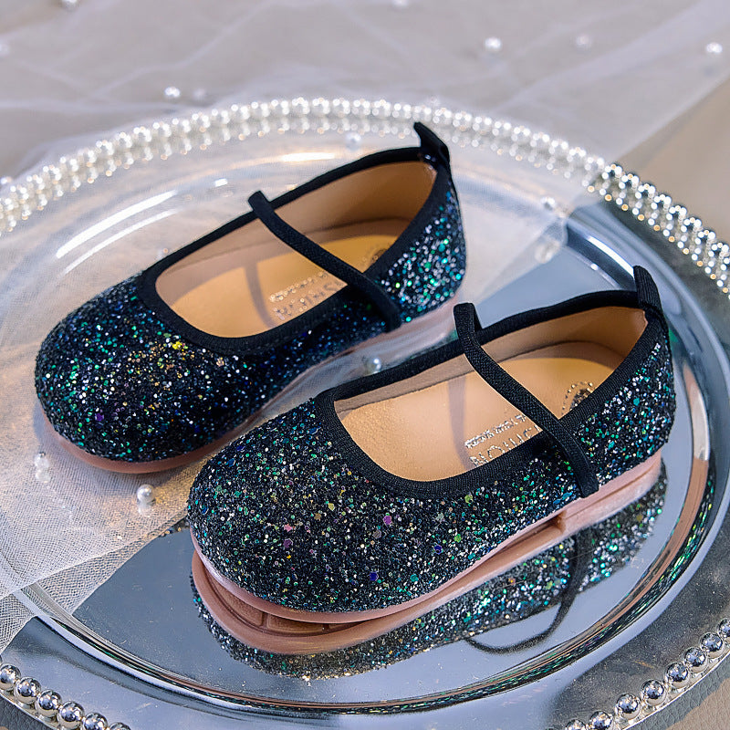 Eboo  Girls Glitter Princess Ballet Flats Shoes Ballerina Dress Shoes for Wedding Party