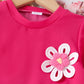 Eboo Baby Girls Flower Appliqué T-Shirt & Pants 2-Piece Summer Outfit Set – Soft Casual Wear