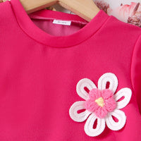 Eboo Baby Girls Flower Appliqué T-Shirt & Pants 2-Piece Summer Outfit Set • Soft Casual Wear