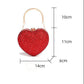 Eboo Luxury Heart Shape Crystal Clutch Bag for Women – Rhinestone Evening Party Handbag with Gold Handle