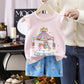 Eboo Baby Girl Summer Cotton 2-Piece Outfit – Pink Carousel Unicorn Sleeveless Top & Printed Shorts Set