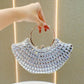 Eboo Luxury Crystal Clutch Bag for Women – Rhinestone Evening Party Handbag with Ring Handle