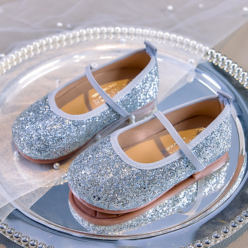 Eboo  Girls Glitter Princess Ballet Flats Shoes Ballerina Dress Shoes for Wedding Party