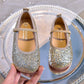 Eboo  Girls Glitter Princess Ballet Flats Shoes Ballerina Dress Shoes for Wedding Party