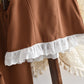 Eboo Baby Girls Brown Sleeveless Lace Hem Top & Wide Leg Pants Co-Ord Set
