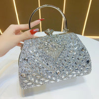 Eboo Luxury Peacock Crystal Clutch Bag for Women Ã¢?? Designer Rhinestone Evening Party Handbag with Top Handle