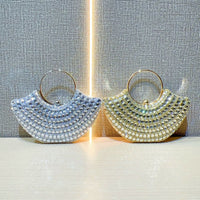 Eboo Luxury Crystal Clutch Bag for Women • Rhinestone Evening Party Handbag with Ring Handle