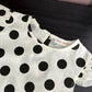 Eboo Baby Girls Black & White Polka Dot Flutter Sleeve Top & Wide Leg Pants Co-Ord Set