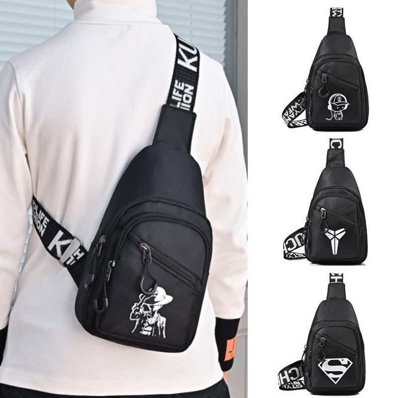 Eboo Cartoon Music Boy Black Sling Bag Ã¢?? Casual Outdoor Chest Crossbody Bag