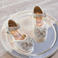 Eboo Girls Sandals Fashion Rhinestone Bow Princess Shoes Flat Heel Sandals