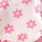 Eboo Baby Girls Pink Floral Print T-Shirt & Ribbed Flared Pants Co-Ord Set