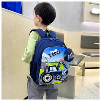 Eboo Kids Blue Truck School Backpack with Matching Mini Pouch