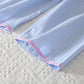 Eboo Eboo Baby Girls Blue Striped Bow Sleeveless Top & Wide Leg Pants Co-Ord Set