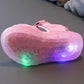 Baby Girl Sandals Cartoon Princess Print Children LED Light Up Sandals