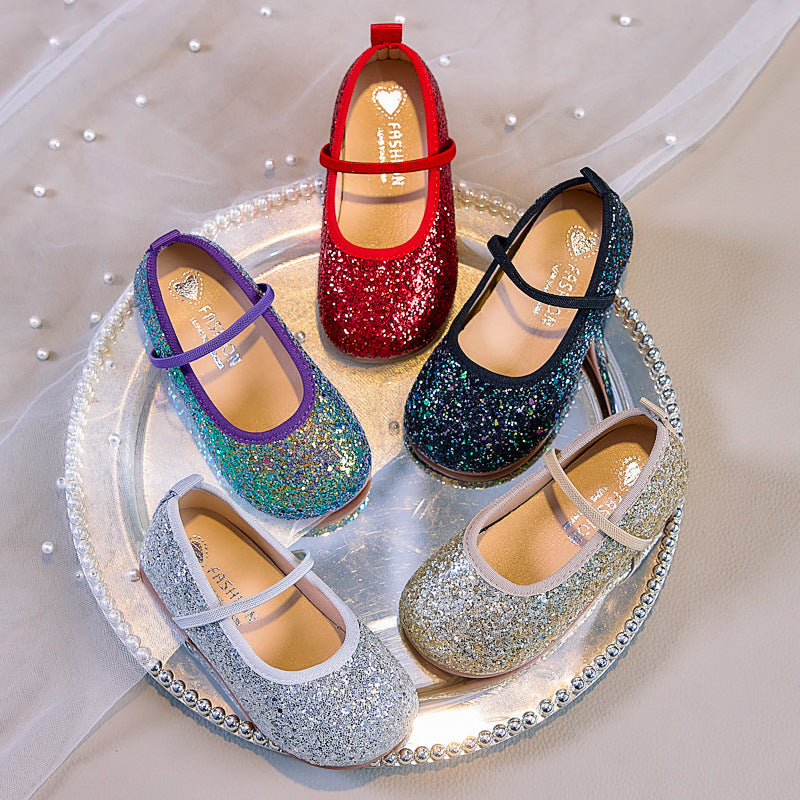 Eboo  Girls Glitter Princess Ballet Flats Shoes Ballerina Dress Shoes for Wedding Party