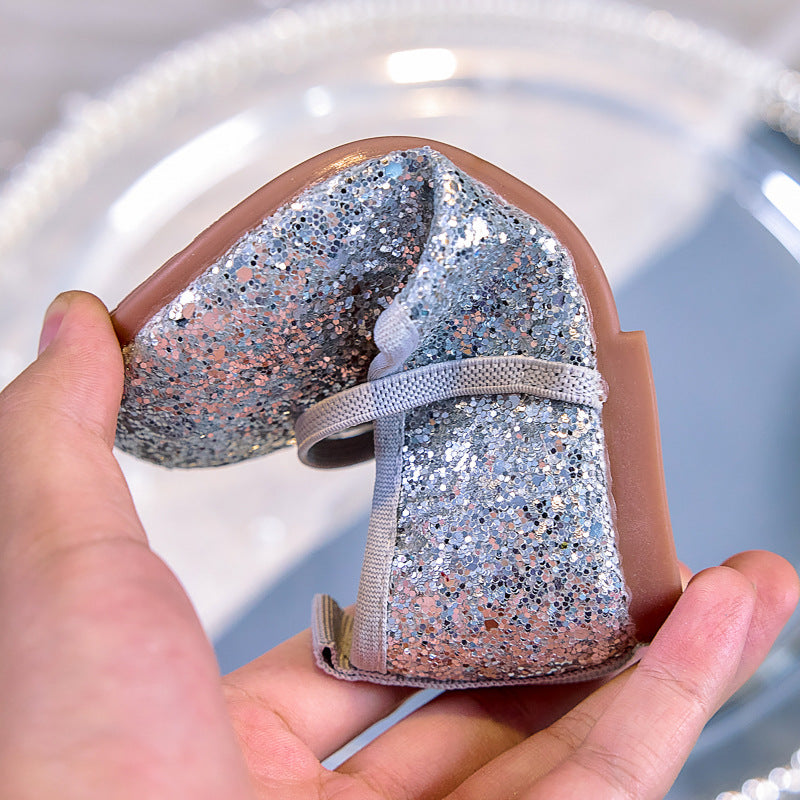 Eboo  Girls Glitter Princess Ballet Flats Shoes Ballerina Dress Shoes for Wedding Party