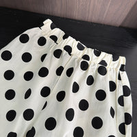 Eboo Baby Girls Black & White Polka Dot Flutter Sleeve Top & Wide Leg Pants Co-Ord Set