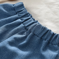 Eboo Baby Girls Denim Blue Bow Sleeveless Top & Wide Leg Pants Co-Ord Set