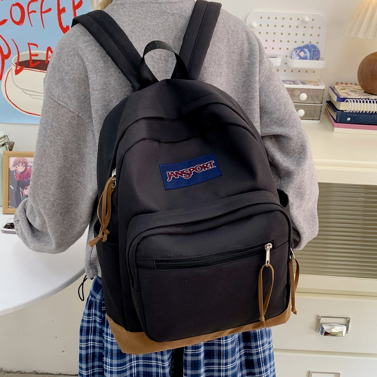Eboo Classic Unisex College School Backpack Ã¢?? Durable Suede Base Travel Daypack