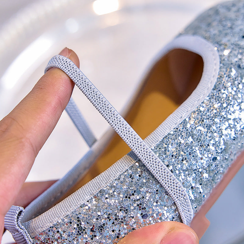 Eboo  Girls Glitter Princess Ballet Flats Shoes Ballerina Dress Shoes for Wedding Party