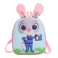 Eboo Cute 3D Bunny Officer Hard Shell Kids Backpack with Plush Ears