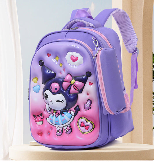 Eboo Cute Cartoon Girls 3D School Backpack with Pencil Case