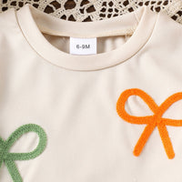 Eboo Baby Girl Bow Summer Outfit • 2-Piece T-Shirt & Flared Pants Set