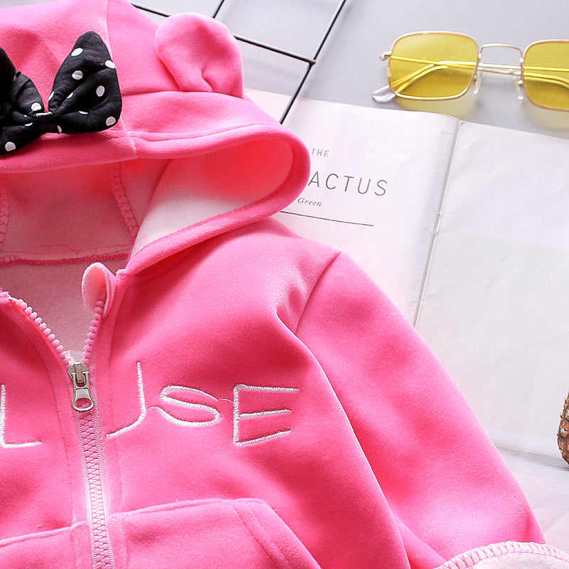 Eboo Pink Hooded Winter Tracksuit Set – Cozy Fleece Jacket & Pants