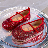 Eboo  Girls Glitter Princess Ballet Flats Shoes Ballerina Dress Shoes for Wedding Party