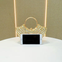 Eboo Luxury Crystal Clutch Bag for Women • Rhinestone Evening Party Handbag with Ring Handle