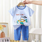 Eboo Baby Boys Airplane Print Summer T-Shirt & Shorts Set