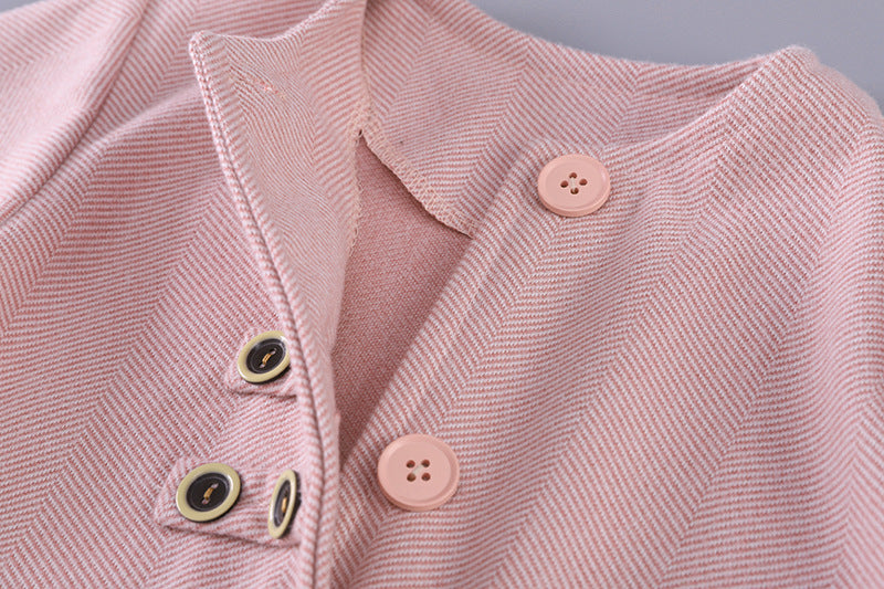 Eboo Children's Korean Style Set Round Neck Coat & Straight Leg Pants