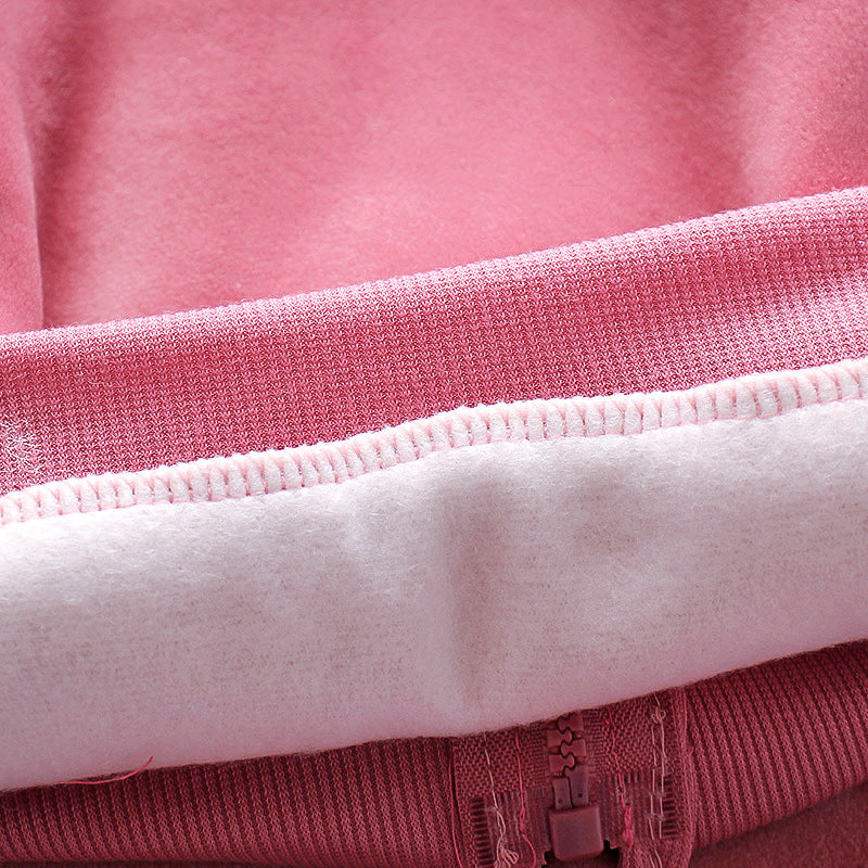 Eboo Pink Hooded Winter Tracksuit Set – Cozy Fleece Jacket & Pants