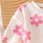 Eboo Baby Girls Pink Floral Print T-Shirt & Ribbed Flared Pants Co-Ord Set