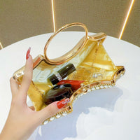 Eboo Luxury Crystal Clutch Bag for Women • Rhinestone Evening Party Handbag with Ring Handle