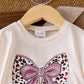 Eboo Baby Girls Bow Print T-Shirt & Leopard Print Flared Pants Co-Ord Set