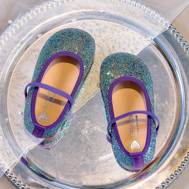 Eboo  Girls Glitter Princess Ballet Flats Shoes Ballerina Dress Shoes for Wedding Party