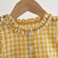 Eboo Baby Girls Checkered Sleeveless Frill Top & Wide Leg Pants Co-Ord Set