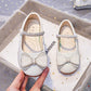 Eboo Girls Wedding Dress Shoes Bowknot Ballet Flats Flower Shoes with Glitter Strap