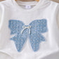 Eboo Baby Girl Bow Appliqué T-Shirt & Ribbon Pants 2-Piece Summer Outfit Set