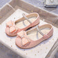 Eboo Girls Wedding Dress Shoes Bowknot Ballet Flats Flower Shoes with Glitter Strap
