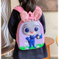 Eboo Cute 3D Bunny Officer Hard Shell Kids Backpack with Plush Ears