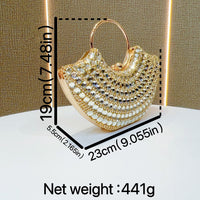 Eboo Luxury Crystal Clutch Bag for Women • Rhinestone Evening Party Handbag with Ring Handle
