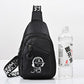 Eboo Cartoon Music Boy Black Sling Bag – Casual Outdoor Chest Crossbody Bag