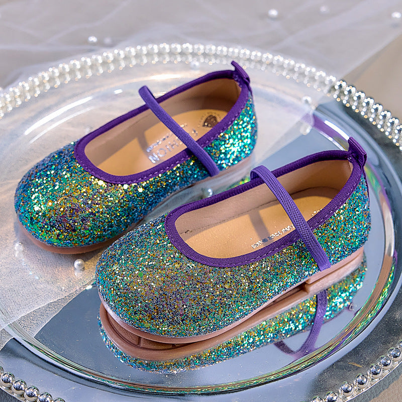 Eboo  Girls Glitter Princess Ballet Flats Shoes Ballerina Dress Shoes for Wedding Party