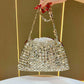 Eboo Luxury Crystal Mesh Shoulder Bag for Women – Metallic Party Handbag